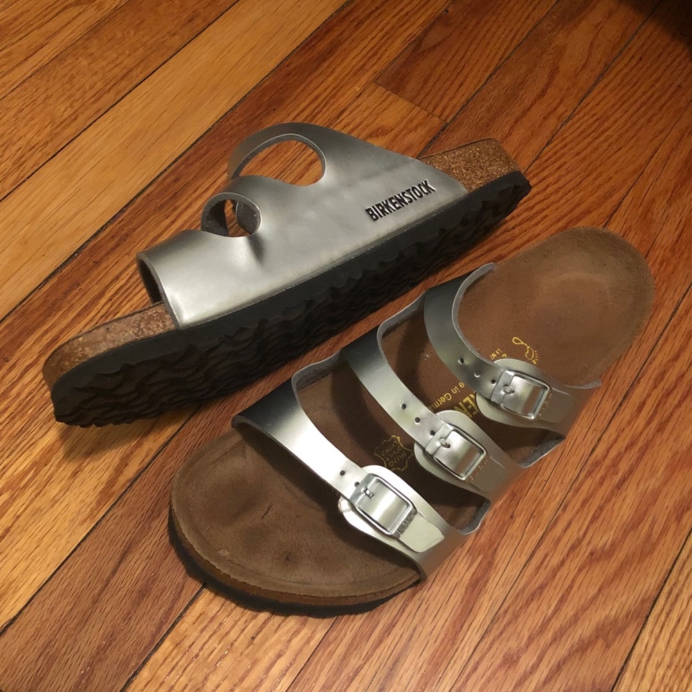 NEVER WORN metallic Florida Birkenstock’s